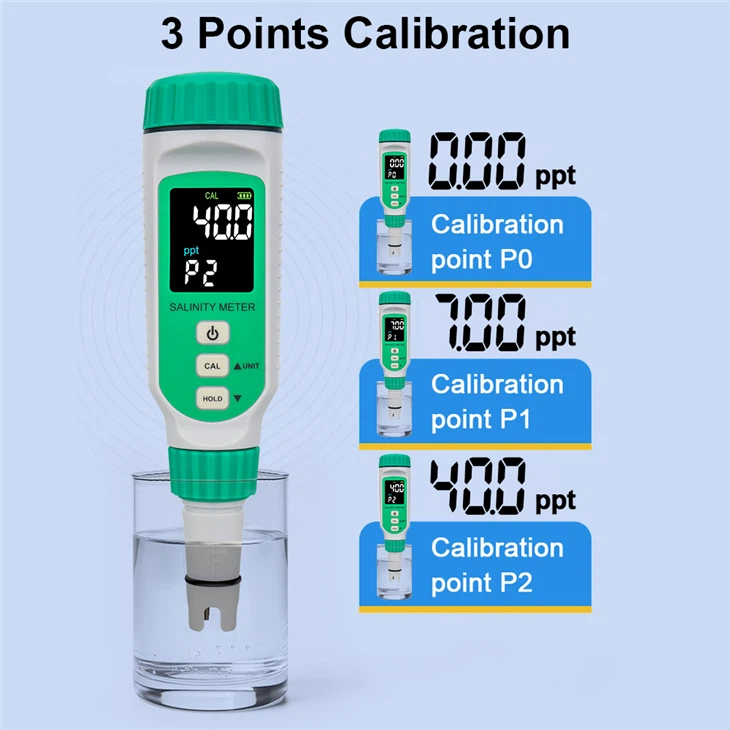 Rechargeable Color LCD Digital Salinity Meter factory